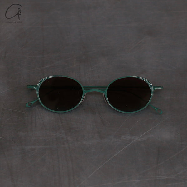 Rigards RG1076TI series oval frame sunglasses RG-RG1076TI-SLKQTL dark green frame bronze blue lenses